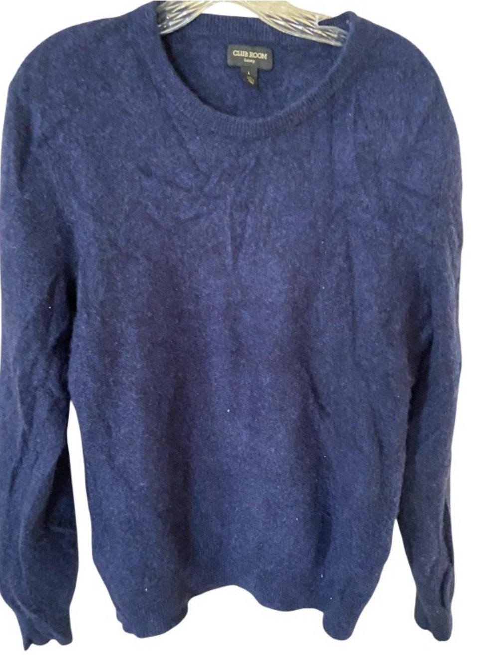 Club Room luxury Navy Blue Women's Crewneck 100% Cashmere sweater size L